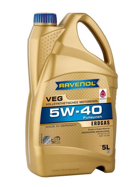 RAVENOL VEG SAE 5W-40 für Erdgasmotoren - 5 Liter